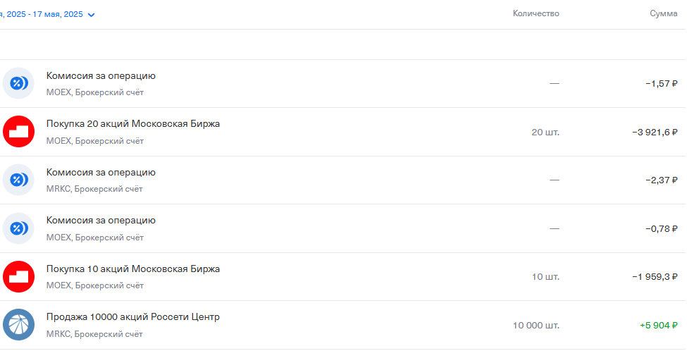 продажа и покупка на счет
