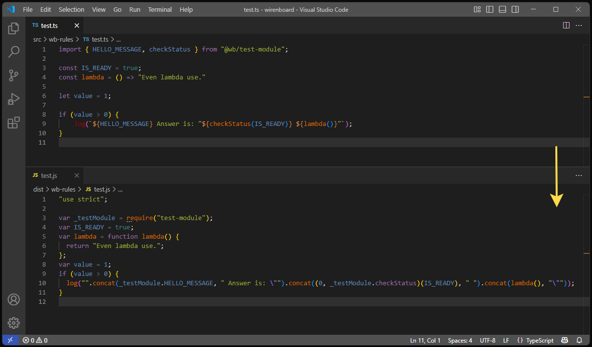 Демонстрация возможностей транспайлера