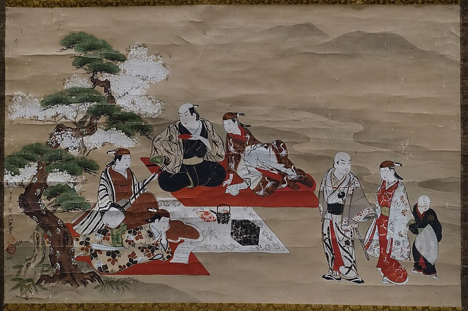 Миягава Иссё. Актер, любующийся цветением сакуры. 1700-е годы. Токийский национальный музей, Токио, Япония