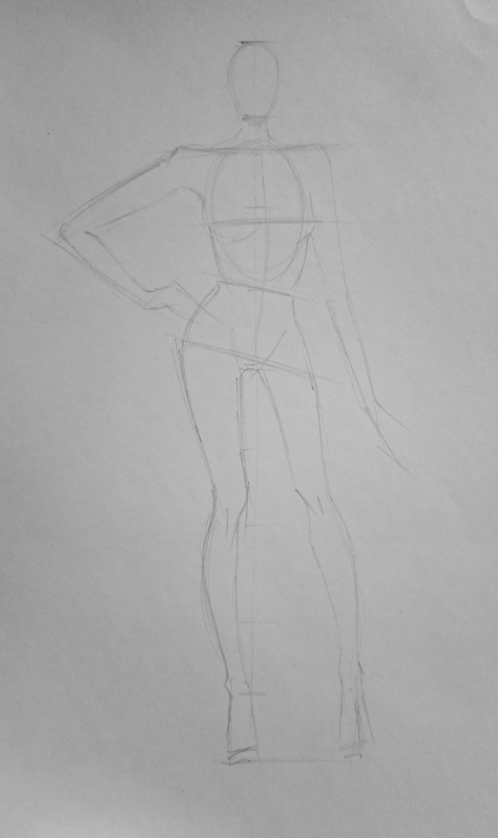 Второй этап, подробнее прорисовываем фигуру