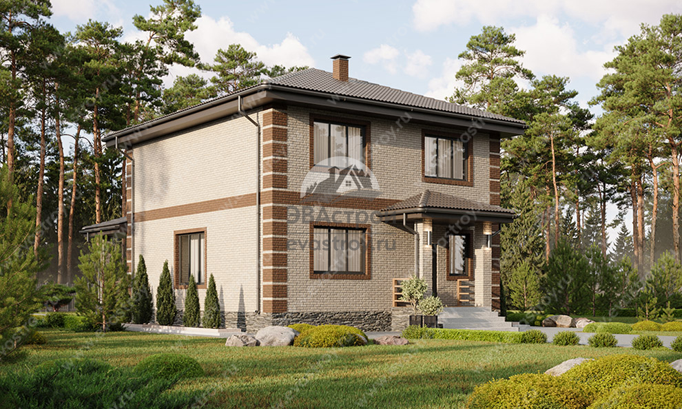 Проект двухэтажного дома площадью до 200 кв м с террасой