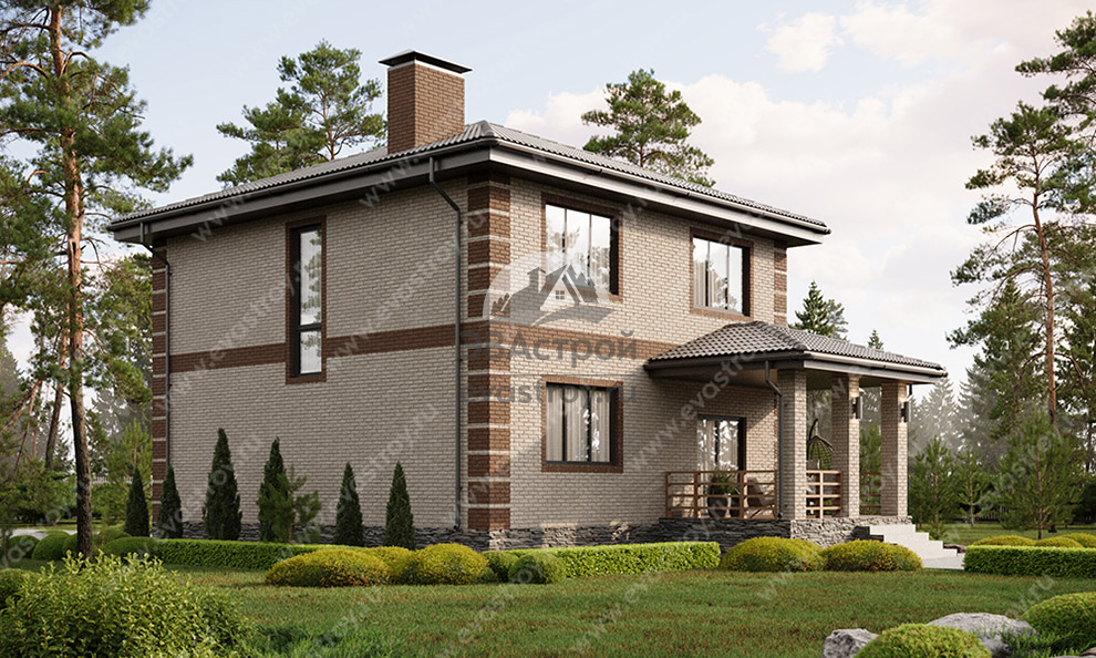 Проект двухэтажного дома площадью до 200 кв м с террасой