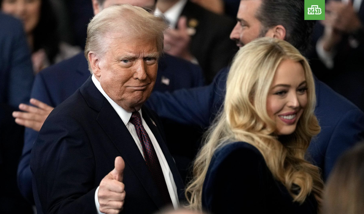 Дональд Трамп с младшей дочерью Тиффани Трамп