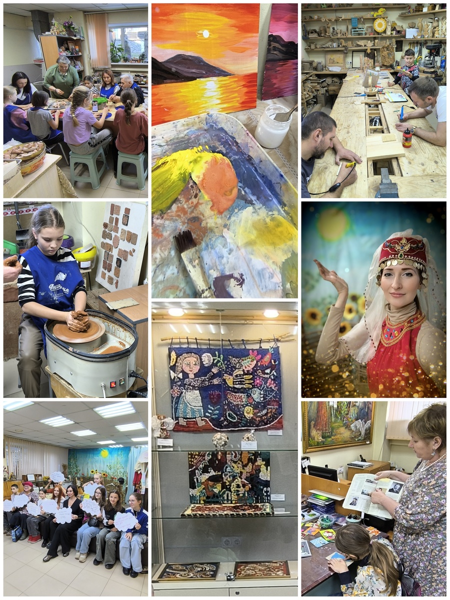 Коллаж из кадров прошлогодних событий в Доме ремёсел и фольклора (© Анна, «Маяк энерджайзера)