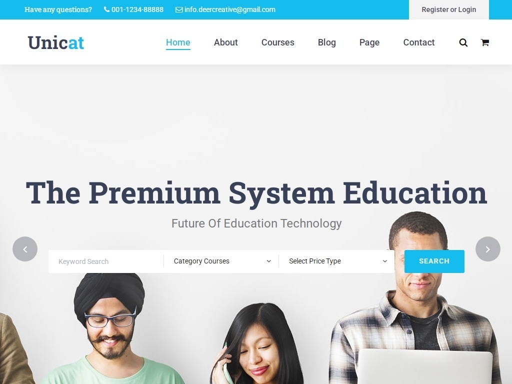 Шаблоны Bootstrap > Портфолио > Unicat