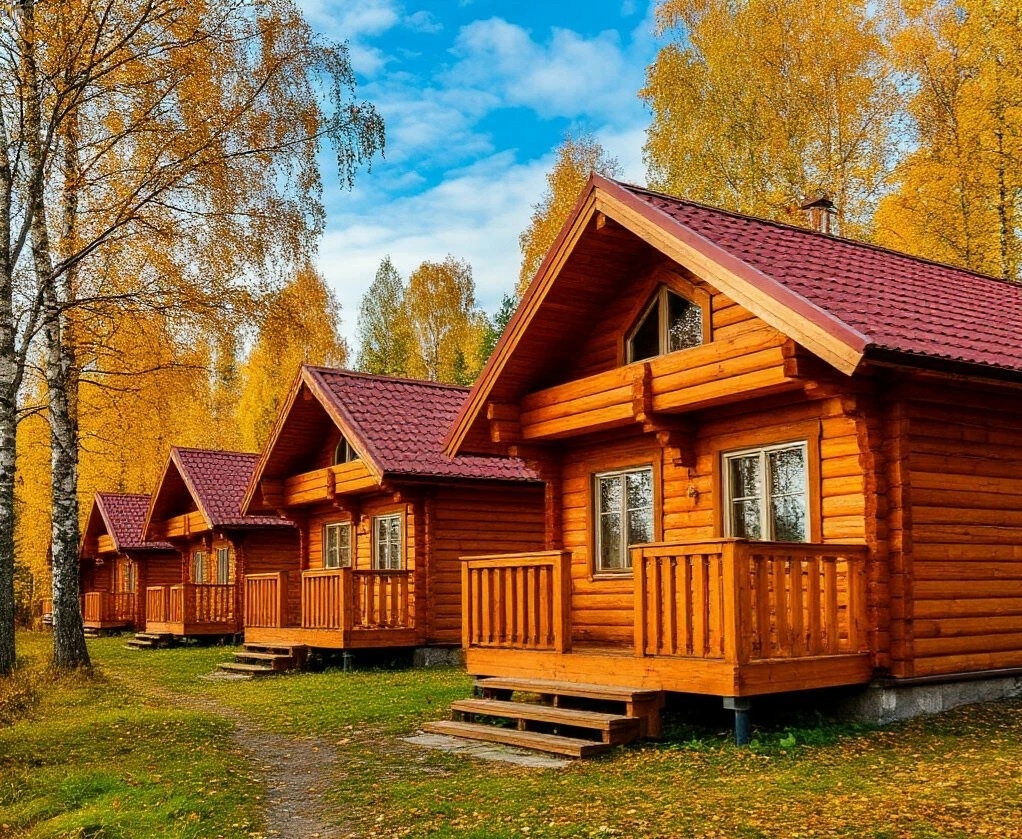 Домики на турбазе (нейросеть)