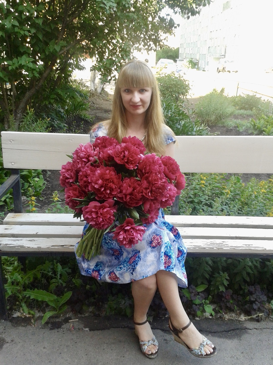 Личное фото. Букет из пионов, которые я вырастила сама