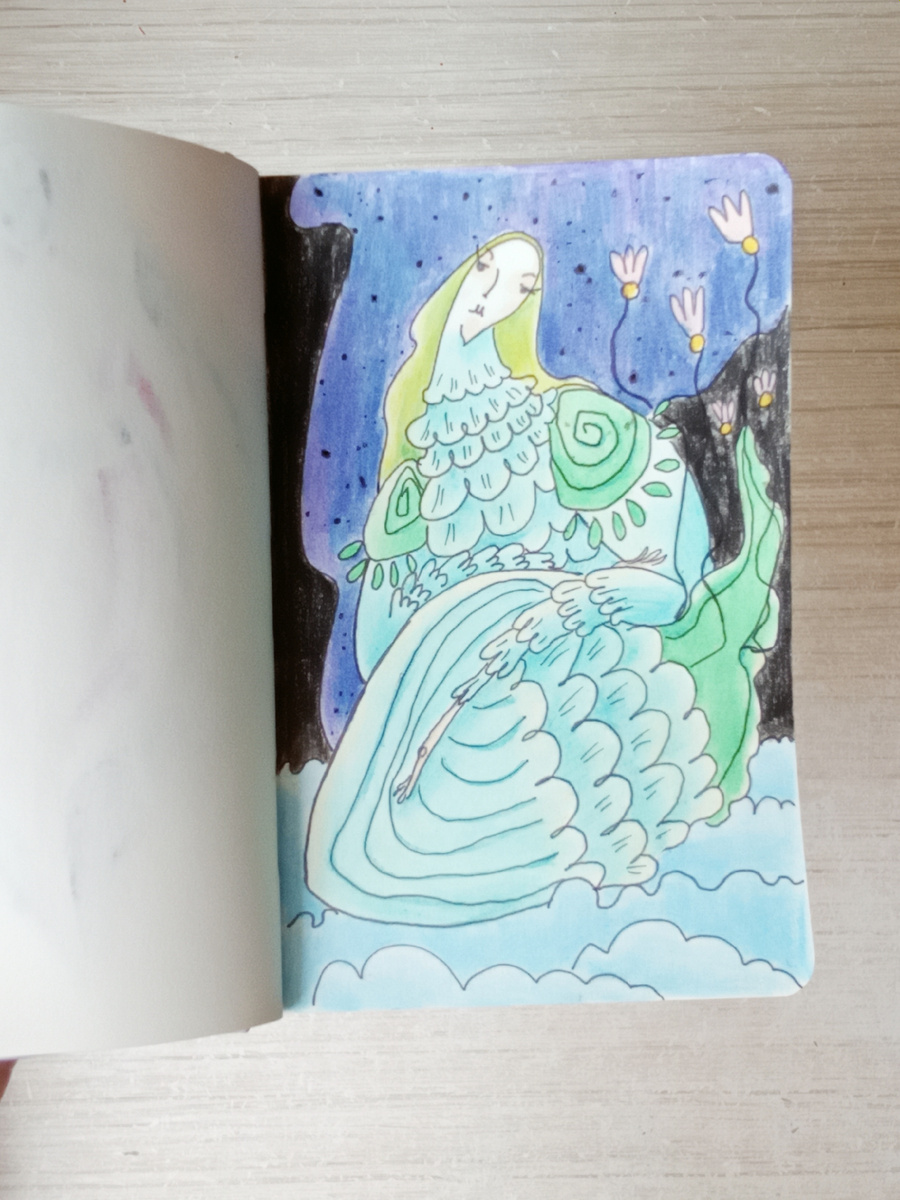 Mermay. День 12 - redraw / перерисовка (ваша старая русалка)