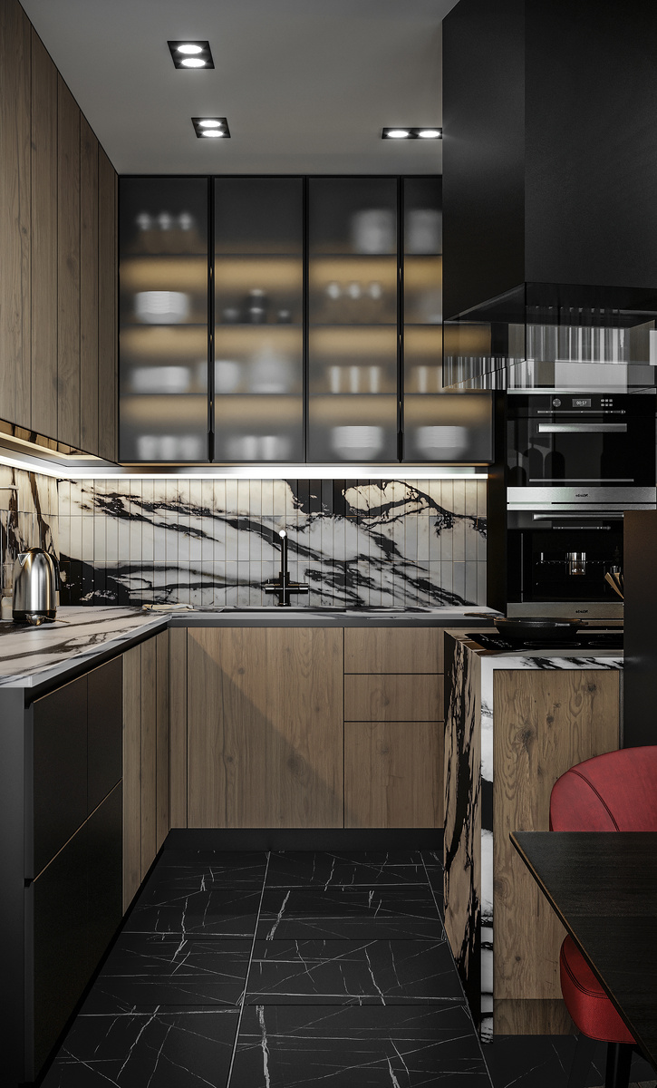 Кухня-гостиная. Авторы проекта: Терентьева Татьяна, Терентьев Вячеслав. Студия "Малина-ПРО".