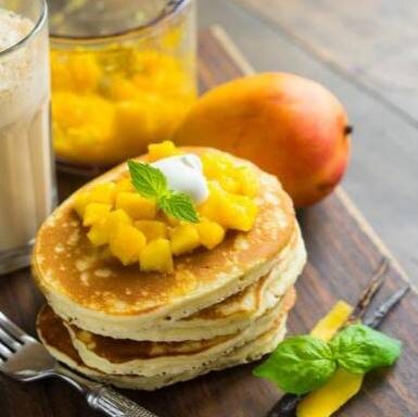 Рисовые оладьи с манго 