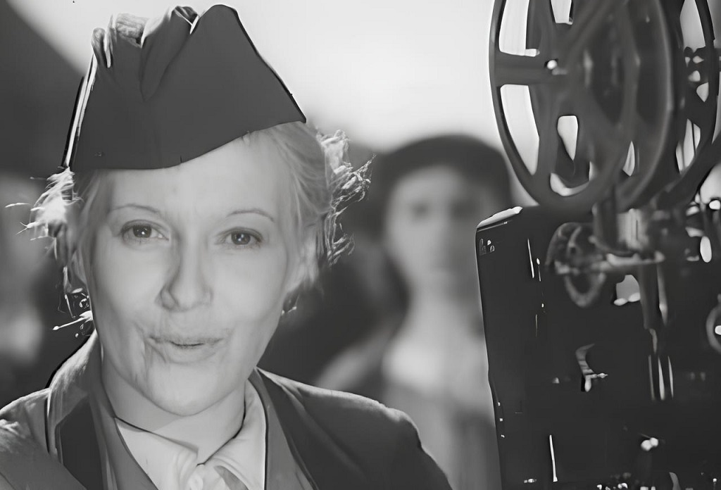 Любовь Орлова во время войны (кадр из кинохроники)