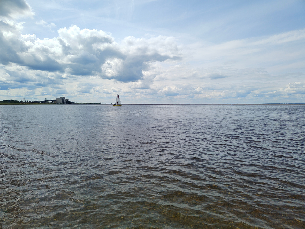 "Белеет парус одинокий..." (из стихотворения М. Ю. Лермонтова). Горьковское водохранилище в июне. Фото моё