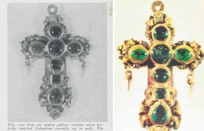 Такер нашел крест с изумрудами на дне океана/ фото: yaplakal.com