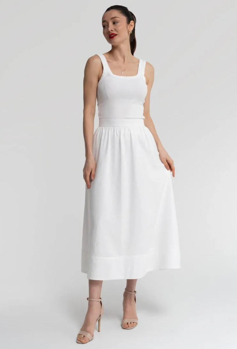 Широкая белая юбка 