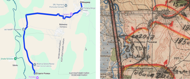 место нахождение на архивной и ГУГЛ карте