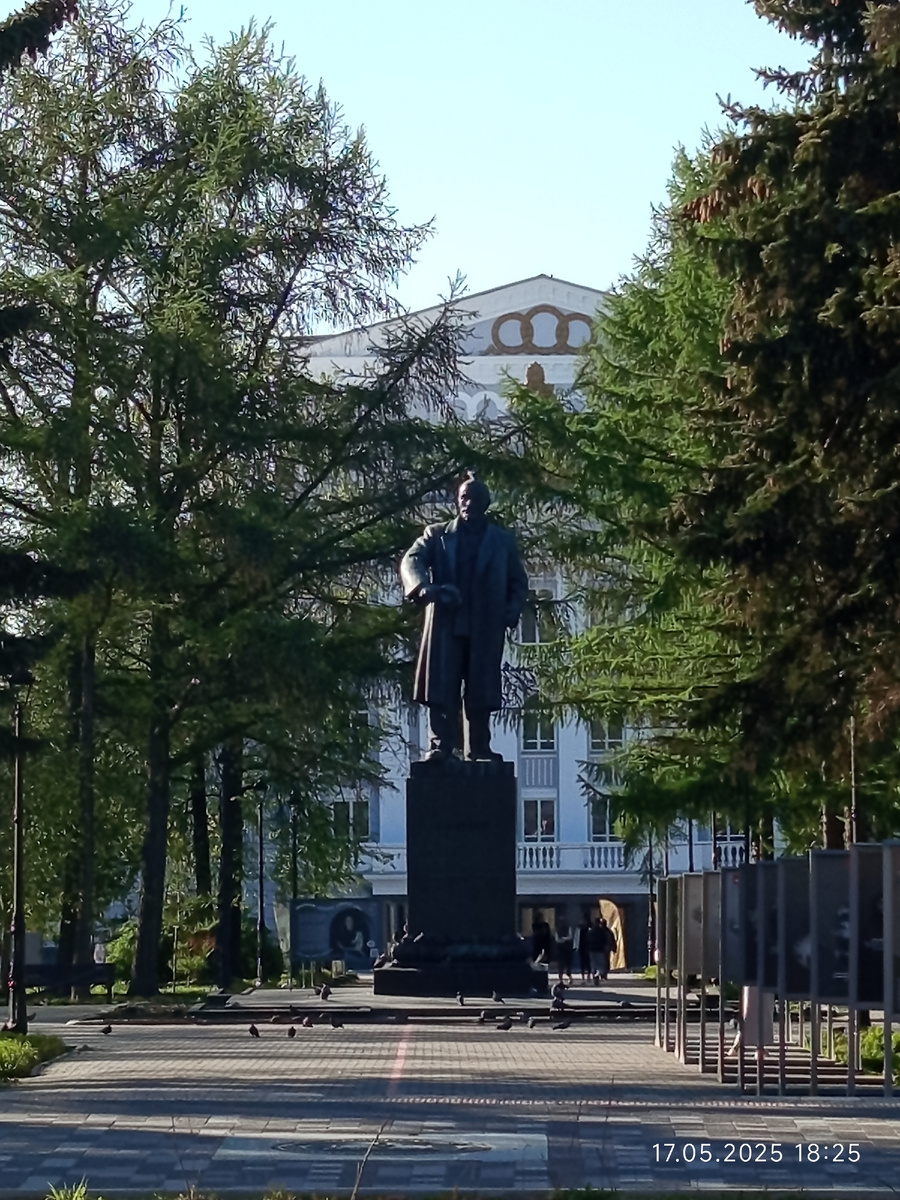 На аллее перед ним как обычно очередна выставка