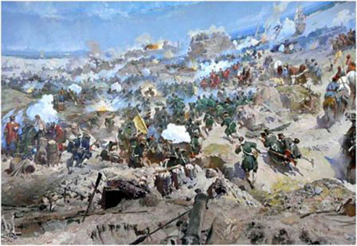 Взятие турецкой крепости Азов в 1696 году при участии А. Меншикова.