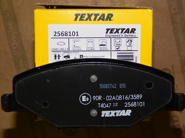 Textar 2568101 — маркировка есть: FF — идеально подходит, цена 4100 р.