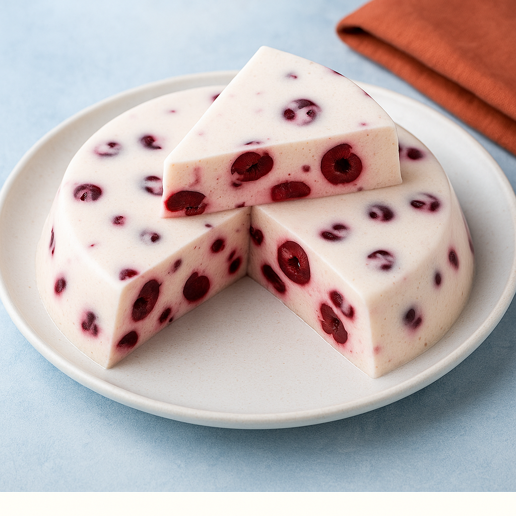 Бланманже с вишней из творога