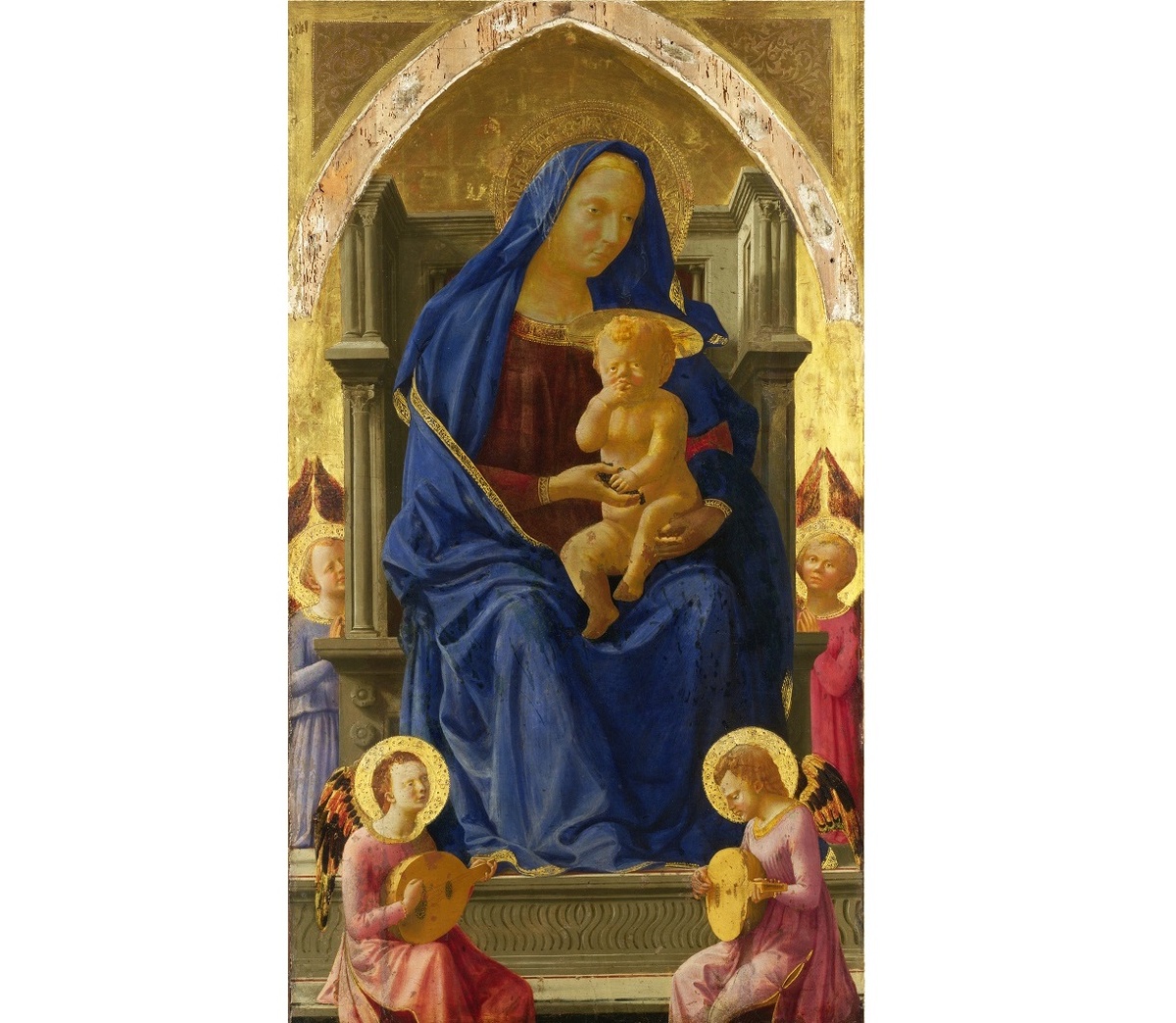 Картина "Мадонна с младенцем" Мазаччо 15 века