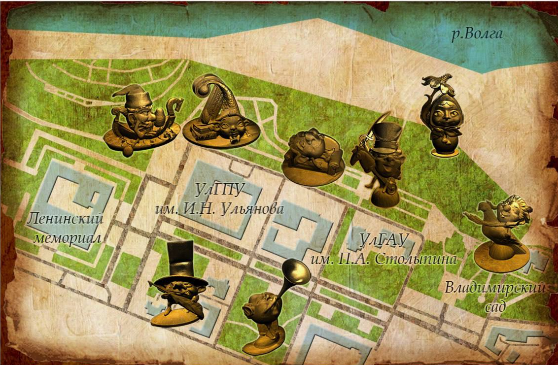 Карта размещения колобков в Ульяновске.
