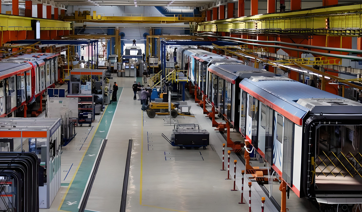 Производство поездов метро на заводе «Метровагонмаш». Источник: Антон Денисов / РИА Новости