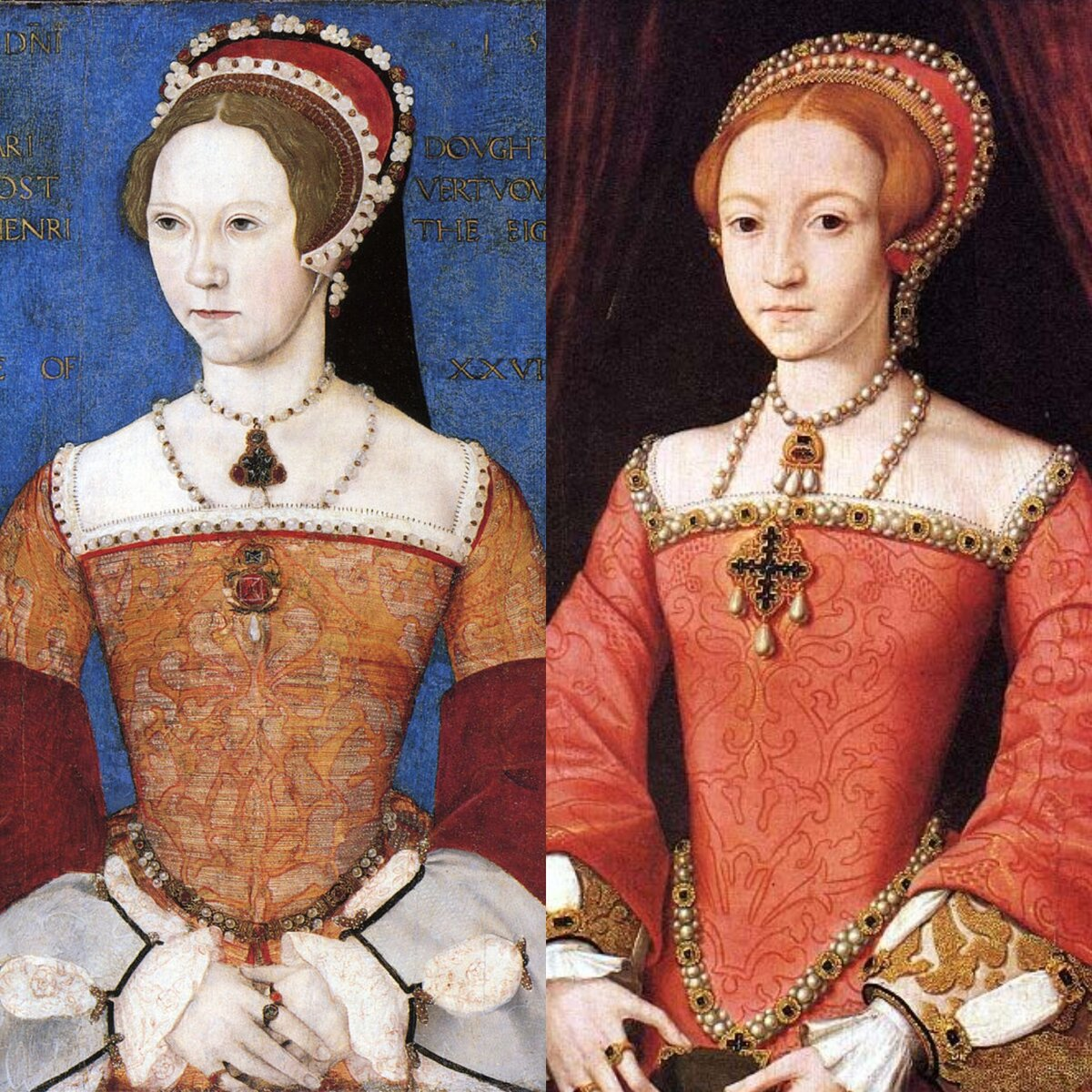 Мария и Елизавета Тюдор.