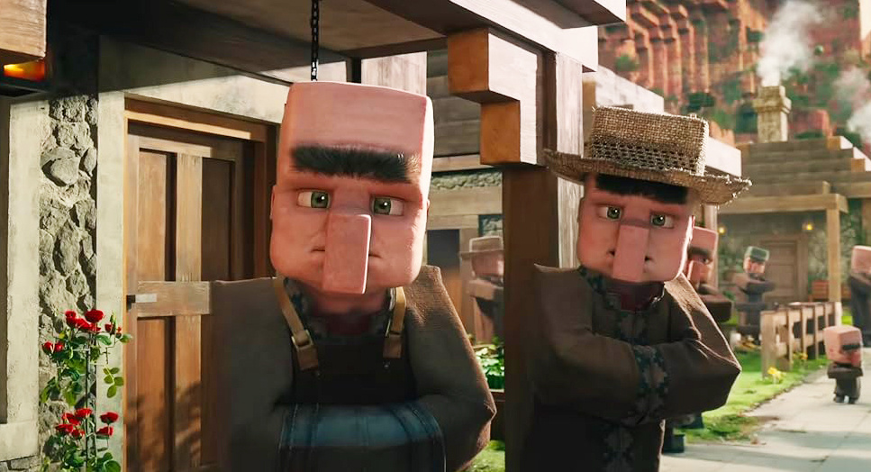 Кадр из фильма «A Minecraft Movie». Режиссер: Джаред Хесс. Производство: Legendary Pictures, Mojang AB, New Zealand Film Commission, On The Roam, Québec Production Services Tax Credit, Vertigo Entertainment, Warner Bros.