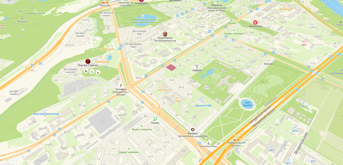 Пятно застройки Мосфильмовская, 35