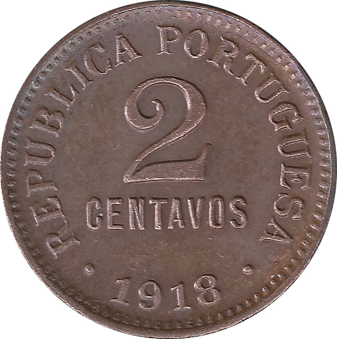 Аверс монеты 2 сентаво 1918 года.