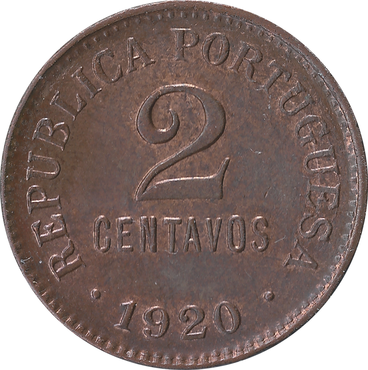 Аверс монеты 2 сентаво 1920 года.