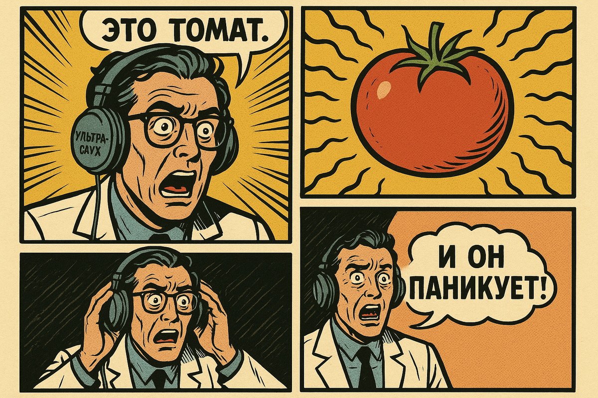 Комикс: учёные впервые слышат, как «кричит» томат