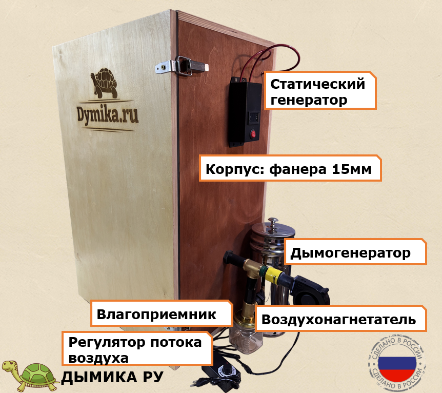 Электростатическая коптильня холодного копчения Дымика ру 100