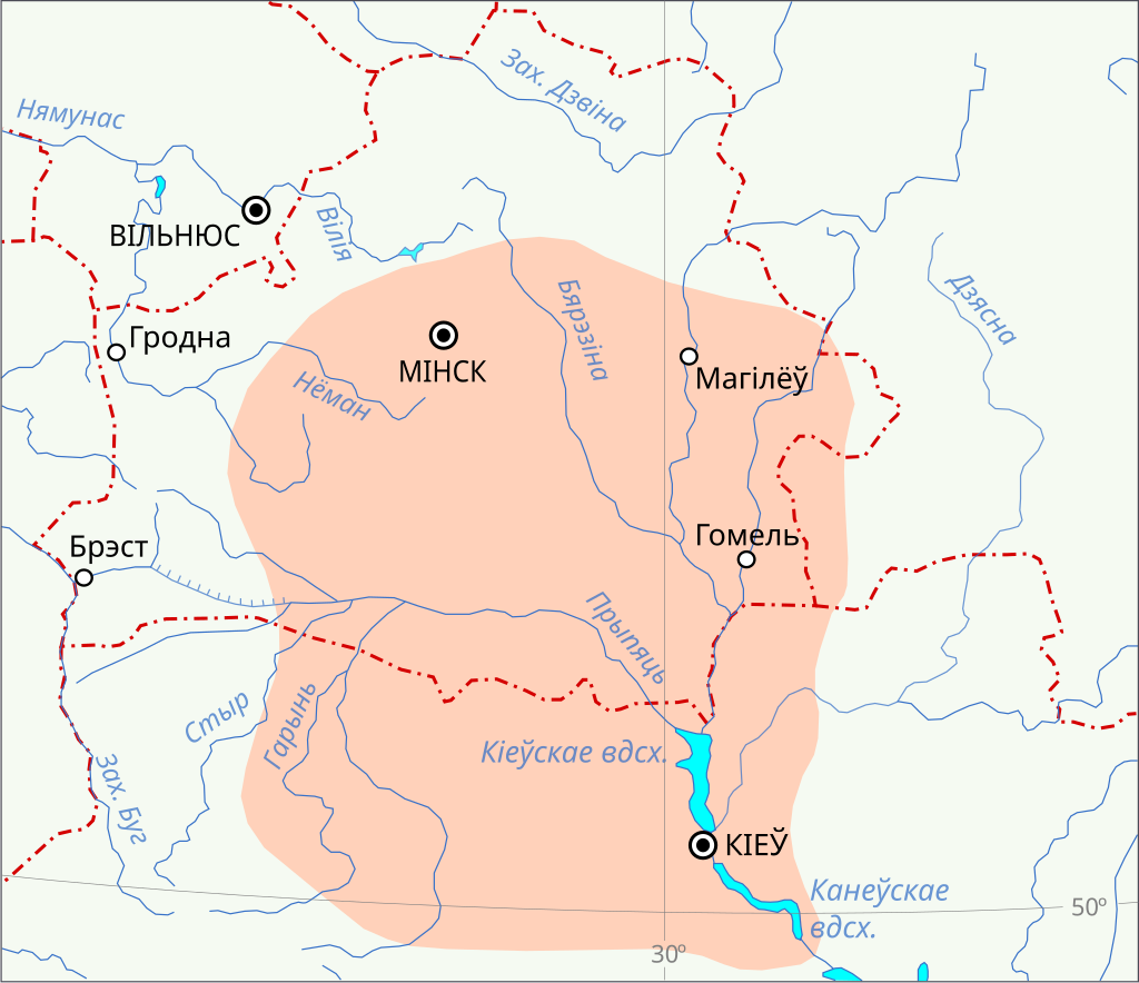 Карта ареала милоградской культуры.