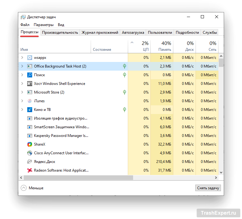 Диспетчер задач  📷
