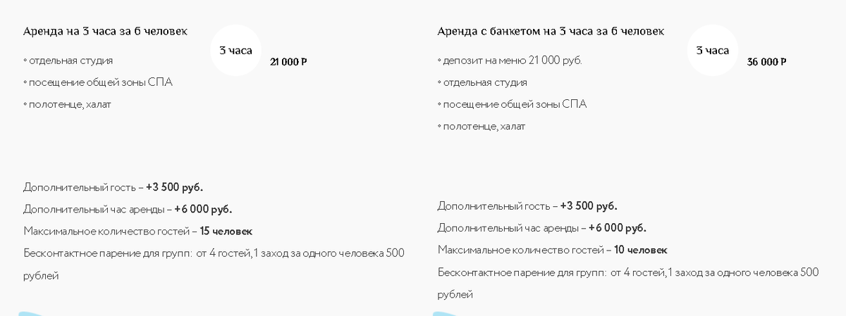 Стоимость аренды студии "Покои Зевса". Это самая вместительная и дорогая студия, есть варианты дешевле