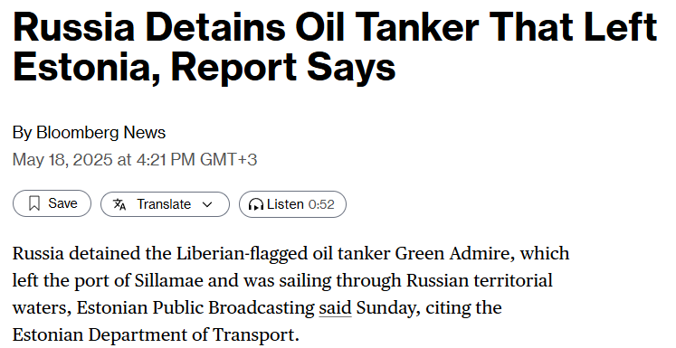 Заголовок публикации в Bloomberg 