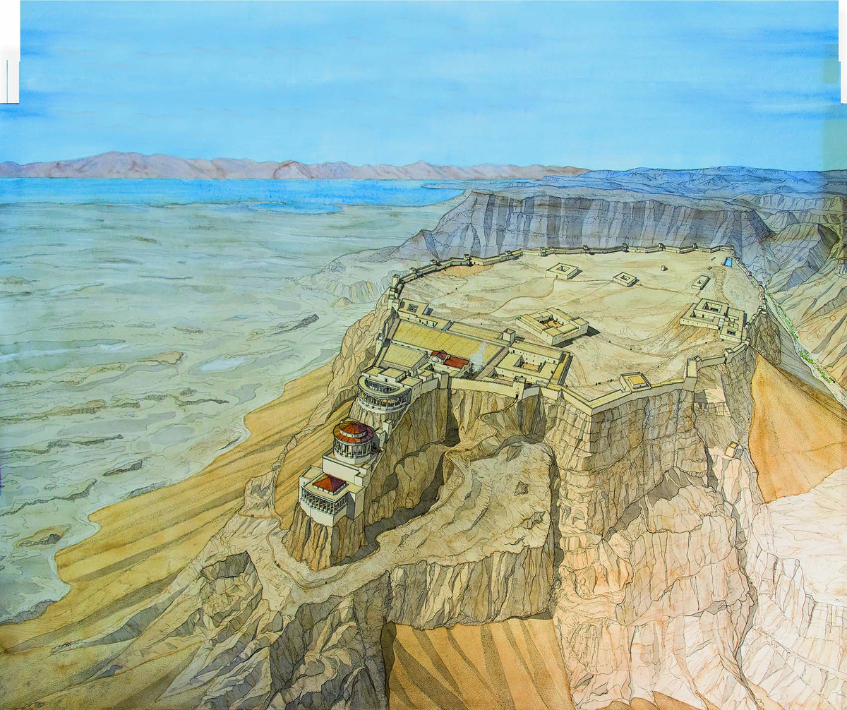 Масада. Реконструкция крепости. https://jeanclaudegolvin.com/wp-content/uploads/2024/08/1119_2013-D_ANT_ISR_Massada.jpg