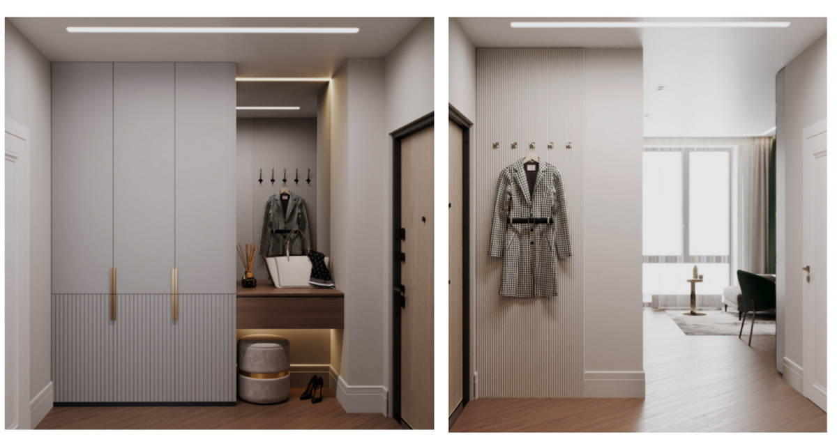 Отделка пола кварцвинилом в прихожей. Проект компании СтройМир.