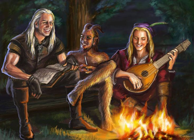 Фанарт. Геральт, Торкве и Лютик.