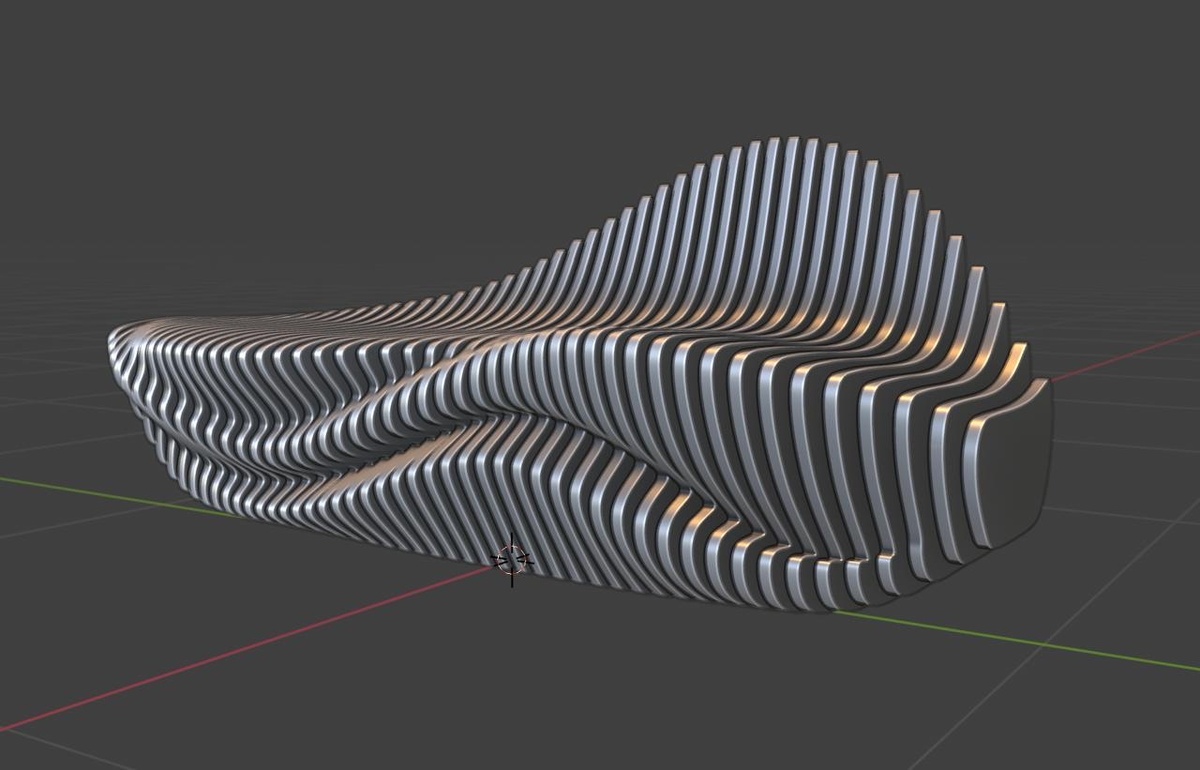 Параметрическая скамья Viento 2.0. Авторская модель, созданная нашим 3D дизайнером.