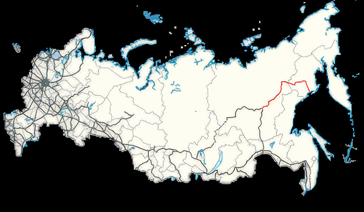 Схема трассы Колыма на карте России