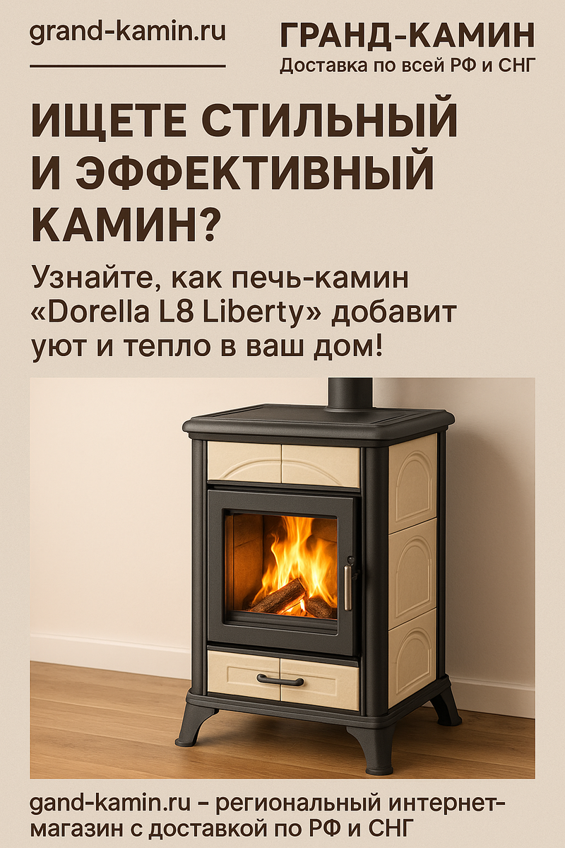   Печь-камин Dorella L8 Liberty как ключ к уюту: создайте атмосферу тепла и стиля в вашем доме Kamin