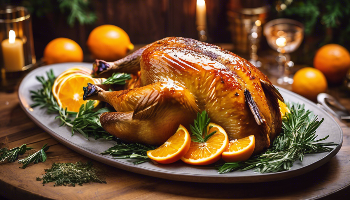 Запеченный гусь в апельсиновой глазури