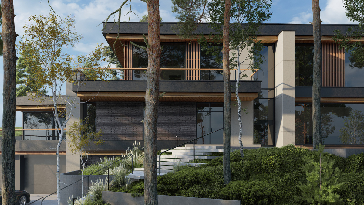 Рендер дома в загородном посёлке "Уладова Парк"