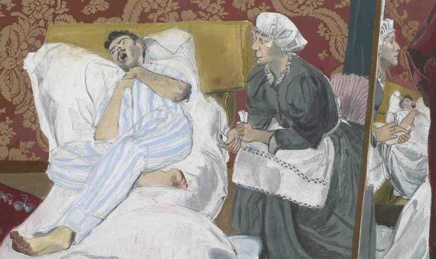 Паула Рего, Смерть короля, 2014, бумага, пастель 119,5X180,5 см, Галерея Мальборо, Лондон, Великобритания