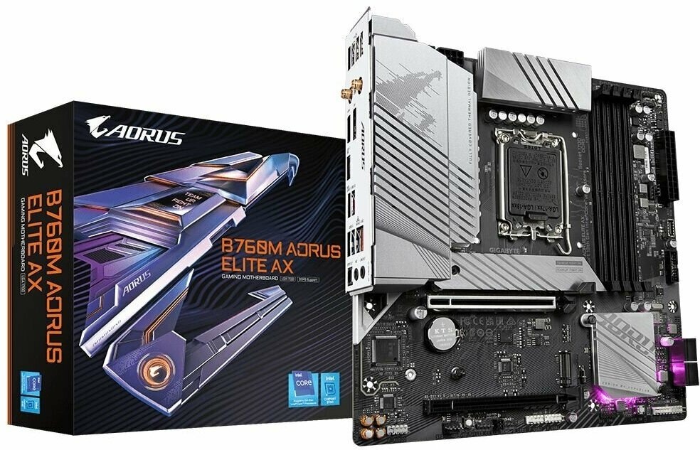 Материнская плата: GIGABYTE B760M AORUS ELITE AX 