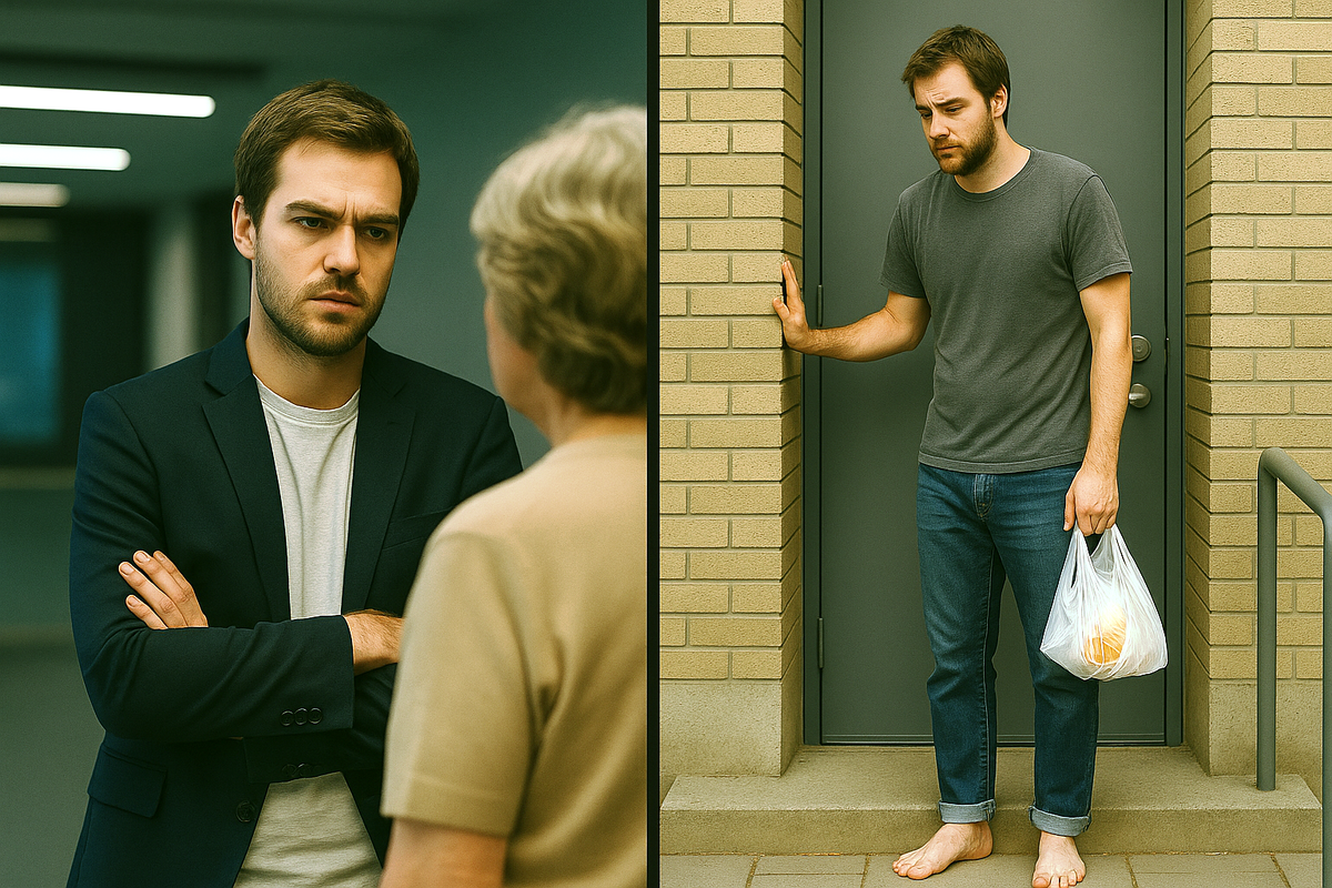 Сын сказал, что не обязан помогать. Через год он пришел ко мне... босой и с пакетом лапши