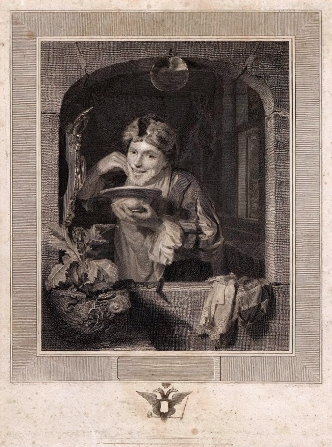 Брадобрей. Джозеф Сандерс. 1796. Гравюра. Государственный исторический музей