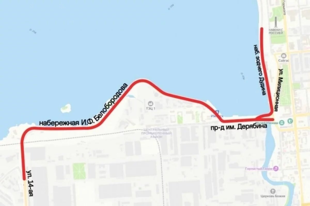    24 мая перекроют движение по набережной в Ижевске